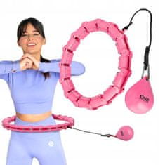ONE Fitness Masážní hula hoop se závažím OHA02 růžová