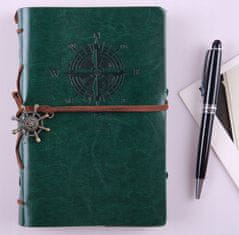 Korbi Střední diář, cestovní zápisník, zelený diář, A6