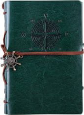 Korbi Střední diář, cestovní zápisník, zelený diář, A6