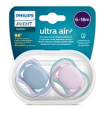 Philips Avent Šidítko Ultra air neutral 6-18m dívka modrá, 2ks