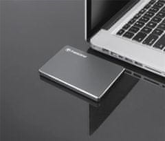 Transcend 1TB StoreJet 25C3N, 2.5", USB 3.0 (3.1 Gen 1) Stylový externí hard disk, ultra-tenký, ocelově šedý