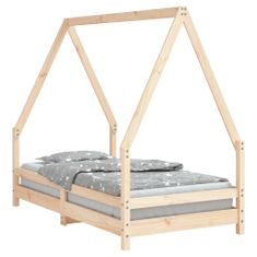 shumee Dětská postel 80 x 160 cm masivní borové dřevo