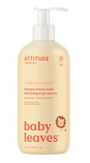 Attitude Dětské tělové mýdlo a šampon (2 v 1) Baby leaves s vůní hruškové šťávy 473 ml