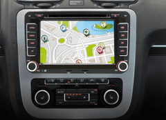 Ossuret 2din Autorádio do VW, Volkswagen, Škoda, Seat s Bluetooth, USB, GPS navigace + Mapy, parkovací kamera zdarma