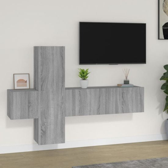 Vidaxl 3dílný set TV skříněk šedý sonoma kompozitní dřevo