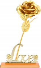Korbi Zlatá věčná růže s milostným nápisem, dárek k Valentýnu nebo ke Dni žen, WR9