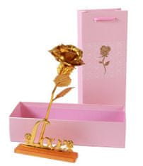 Korbi Zlatá věčná růže s milostným nápisem, dárek k Valentýnu nebo ke Dni žen, WR9