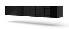 Homlando TV stolek BINGO 180 cm závěsná černý mat / černý lesk