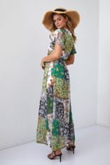Fasardi Maxi zelené zavinovací šaty s páskem M