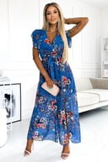 Amiatex Dámské šaty 473-1 ARIA + Ponožky Gatta Calzino Strech, modrá, UNIVERZáLNí
