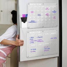 HOME & MARKER® Magnetický kalendář se suchou stíratelnou tabulí na lednici | REUSABLEPLAN