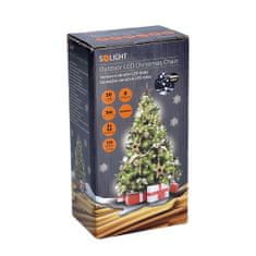 Solight  LED venkovní vánoční řetěz, 50 LED, 5m, 3m přívod, 8 funkcí, IP44. 3x AA, studená bílá