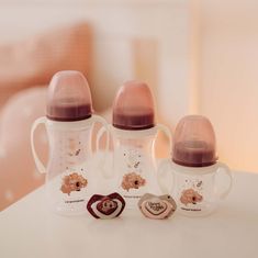 Canpol babies Antikoliková lahev EasyStart se svítícími úchyty SLEEPY KOALA 120ml růžová