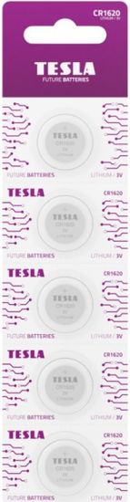 TESLA - baterie CR1620, 5ks, CR1620