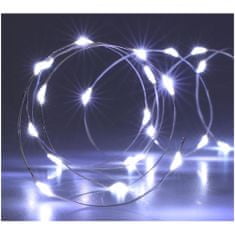 EDANTI Drátěná Girlanda Světla 100 Led Baterie Vánoční Dekorace Studená Bílá 495 Cm