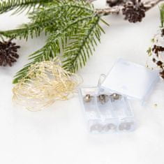 EDANTI Drátěná Girlanda Světla 100 Led Baterie Vánoční Dekorace Studená Bílá 495 Cm