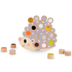 Mamabrum Dřevěný ježek - Montessori smyslové puzzle