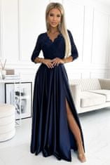 Numoco Dámské šaty 309-7 AMBER + Ponožky Gatta Calzino Strech, tmavě modrá, S