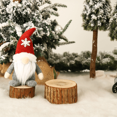 MUVU Skřítek, Vánoční Trpaslík S Vousy A Kloboukem Se Vzorem Sněhových Vloček - 28Cm Vánoce