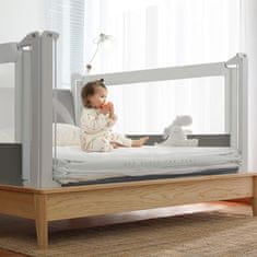 Zábrana na postel Monkey Mum Popular - 200 cm - světle šedá