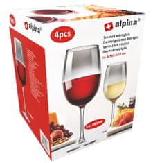 Alpina Sklenice na víno - kouřová 465ml 4ksED-224043