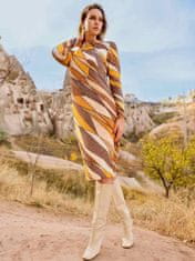 Dolcezza pískové barevné svetrové šaty s rolákem Velikost: XL
