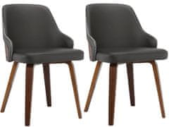Danish Style Jídelní židle Okido (SET 2 ks), syntetická kůže, hnědá