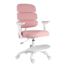 KUPŽIDLE Dětská rostoucí židle GRIDDY — látka, bílá / růžová