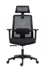 KUPŽIDLE Kancelářská ergonomická židle DELFO — síť / látka, černá