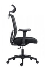 KUPŽIDLE Kancelářská ergonomická židle DELFO — síť / látka, černá