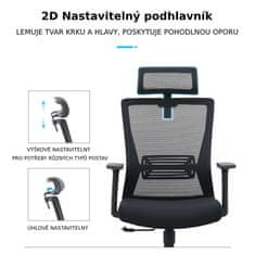 KUPŽIDLE Kancelářská ergonomická židle JERRY — černá, nosnost 150 kg