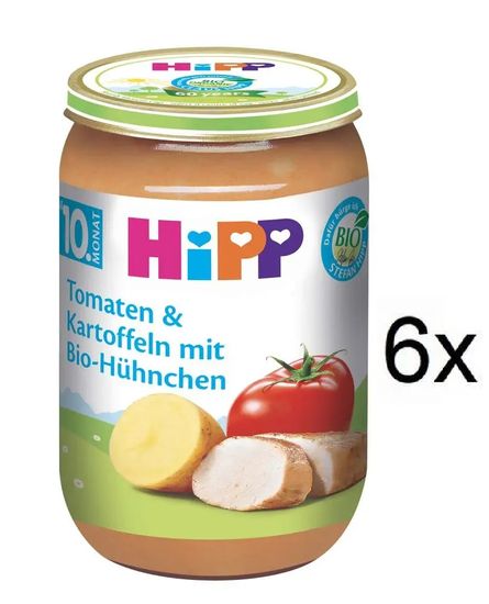 HiPP BIO Rajčata a brambory s kuřecím - 6x220g