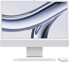 Apple iMac 24" 4,5K Retina /M3 8-core/8GB/256GB SSD/8-core GPU, stříbrná (MQR93CZ/A)