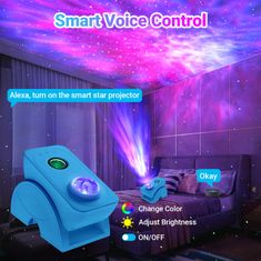 BOT Projektor noční oblohy S3 music & flexible, modrý