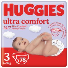 Huggies Pleny jednorázové Ultra Comfort Mega 3 (4-9 kg) 78 ks