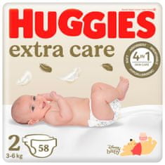 HUGGIES Pleny jednorázové Extra Care 2 (3-6 kg) 58 ks