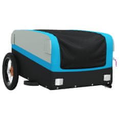 Greatstore Přívěsný vozík za kolo černý a modrý 30 kg železo