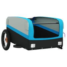Greatstore Přívěsný vozík za kolo černý a modrý 30 kg železo