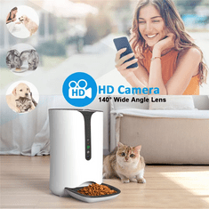 BOT Smart dávkovač krmiva pro domácí mazlíčky s kamerou D2 Tuya WiFi bílý