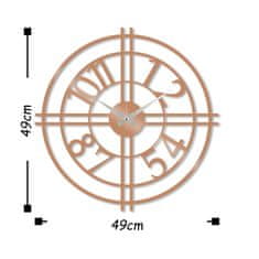 ASIR GROUP ASIR Nástěnné hodiny kov ČÁSTEČNÝ CIFERNÍK měděná 49 x 49 cm