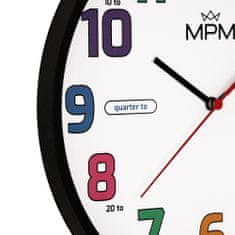 MPM QUALITY Designové plastové hodiny MPM Areti, černá