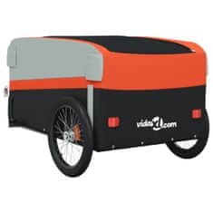 Greatstore Vozík za kolo černý a oranžový 45 kg železo