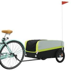 Greatstore Přívěsný vozík za kolo černý a zelený 45 kg železo