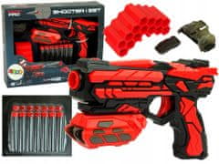 Lean-toys Červená Pistole Na Pěnové Náboje Zásobníkem
