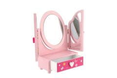 InnoVibe Zrcadlo šperkovnice Princess 3-dílné zásuvka dřevo 16x25x8cm v krabici