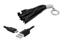 LTC USB - micro USB nabíjecí kabel jako klíčenka, barva černá