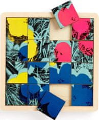 Galison Posuvné dřevěné puzzle Andy Warhol: Květiny 2v1 (16 dílků)