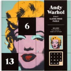 Galison Posuvné dřevěné puzzle Andy Warhol: Marilyn 2v1 (16 dílků)