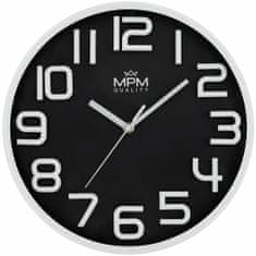 MPM QUALITY Designové plastové hodiny MPM Neoteric - II. jakost, bílá/černá
