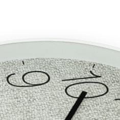 MPM QUALITY Designové plastové nástěnné hodiny MPM E01.4046, bílá/šedá